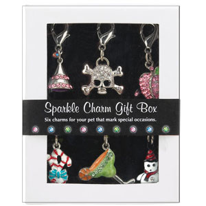 enamel and rhinestone collar charms in 6 special occasion designs