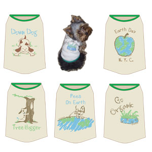organic cotton dog tees for Earth Day