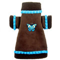 suede dog coat with butterfly applique