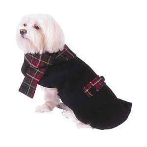 wool dog coat with scarf