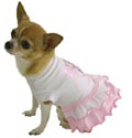 cotton dog tee with metallic Glamour Girl logo & ruffled hem