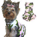 pink camouflage print dog dress 