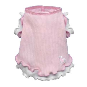 pink ruffle dog dress with heart