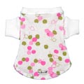 100% cotton thermal dog tee with green & pink apples. 