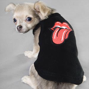 rock & roll inspired tongue tee for dogs