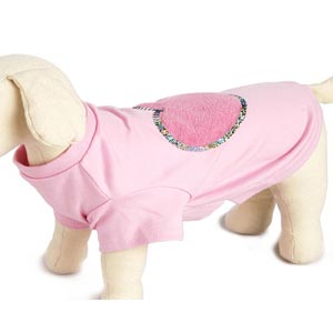 Sequined heart dog shirt