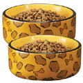 ceramic dog bowl - animal print dog bowl 