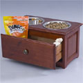 elevated dog diner & food storage drawer