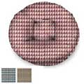 bagel beds for dogs covered in a houndstooth fabric