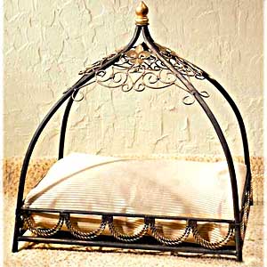 canopy pet bed - fleur de lis