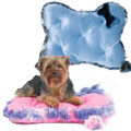 small pink dog bed