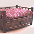 bamboo wood dog bed with storage drawer