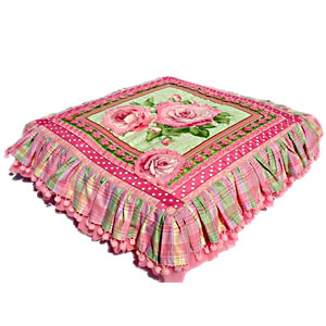 rose blossom applique designer dog bed