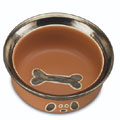 ceramic dog bowl - Metallic Mutts Caramel