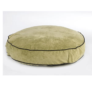 Bowsers round dog beds - celery green microvelvet dog bed