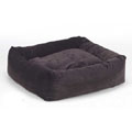 eggplant microvelvet dog bed 