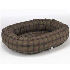 donut bed: cotton plaid teacup, small, medium, large & xl dog bed