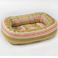 donut bed: teacup, small, medium, large & xl dog bed with microvelvet stripe fabric
