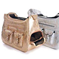 Hollywood dog carrier: metallic gold or silver dog carrier