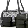 black mesh cargo dog carrier
