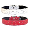glitter leather dog collar and leash
