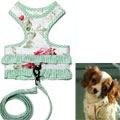 dog harness vest with ruffle and matching leash