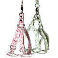 step in dog harness in delicate floral fabric