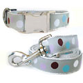 modern polka dot dog collar & leash
