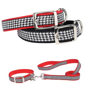 houndstooth collar and leash