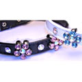 crystal flower dog collar