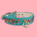 rainbow crystal dog collar