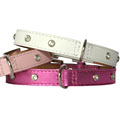 Little Luxe Collar - leather collar with crystal rhinestones