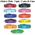 rainbow leather dog collars