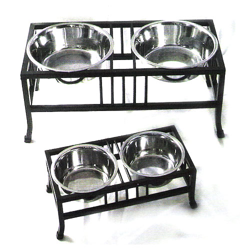 Baron Double Elevated Dog Diner  Pets Stop Raised Double Bowl Steel