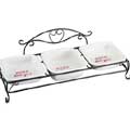 XOXO love you dog bowls with wire stand