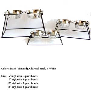 Pyramid elevated dog bowls