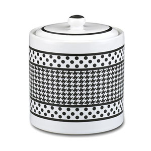 ceramic treat jar - small Houndstooth cookie jar