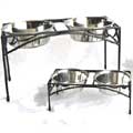 Regal dog diner: elevated iron dog feeder
