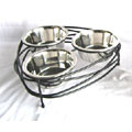 3 bowl dog feeder