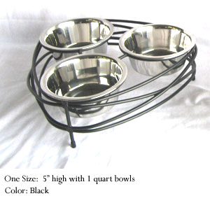 3 bowl dog feeder