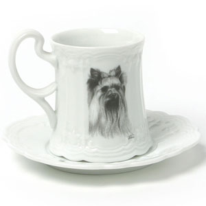 dog breed tea cup and saucer