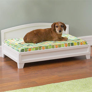 white dog bed with mattress - Bleeker Dog Bed