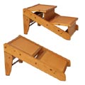 wicker and wood dog stairs and dog ramp in one - folds neatly for storage