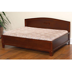 mahogany finished dog bed with mattress