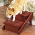 wicker and wood dog stairs and dog ramp in one - folds neatly for storage