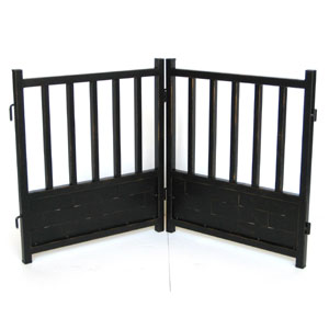 iron dog gate in antique black finish