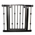 iron hallway gate with decorative spindle in black finish
