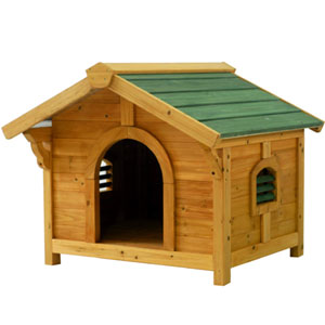 wood dog house - pooch manor dog house