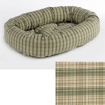 donut bed: cotton plaid teacup, small, medium, large & xl dog bed
