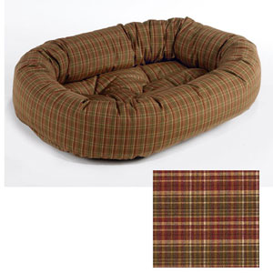 donut bed: cotton plaid teacup, small, medium, large & xl dog bed